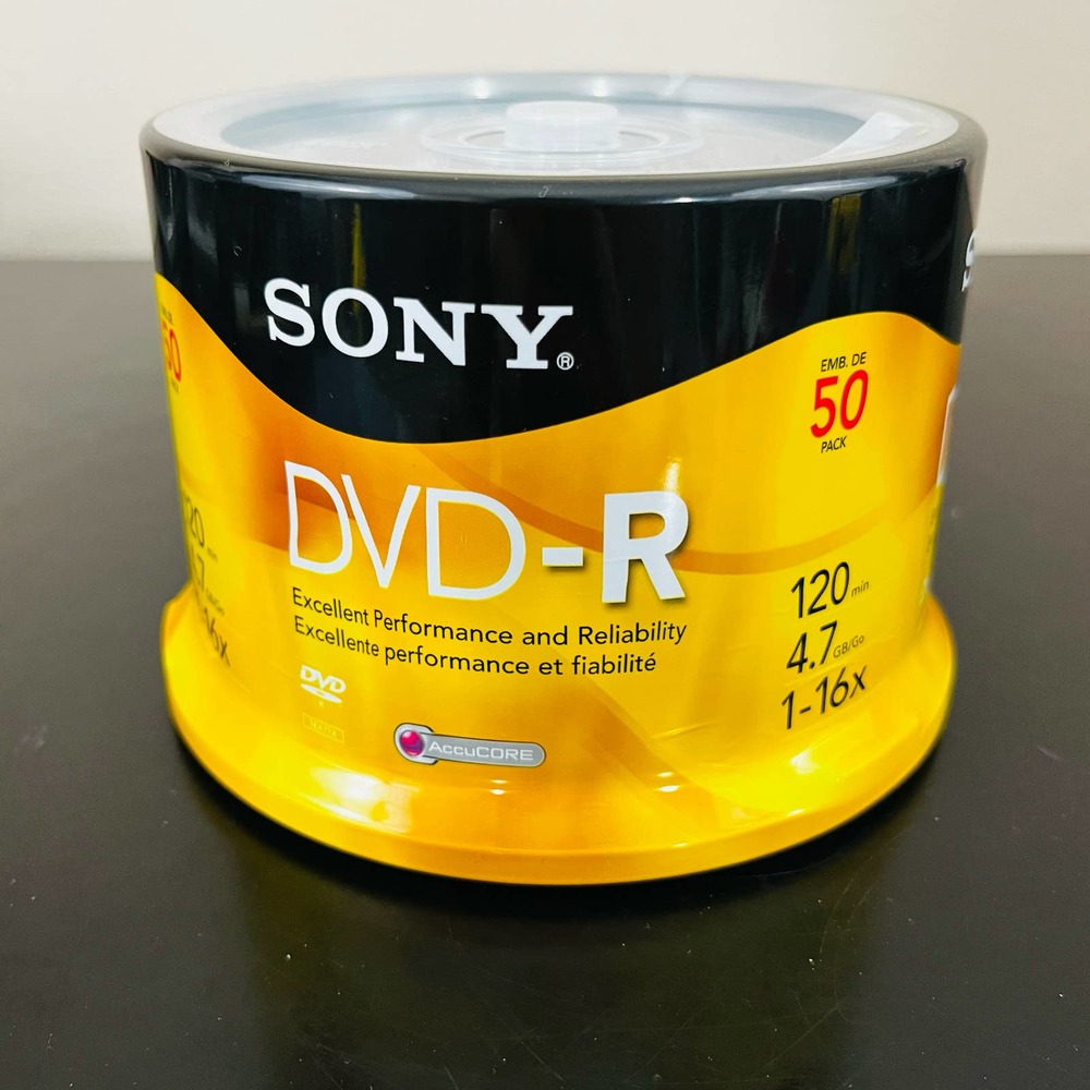 SONY DVD-R 50 Pack 4.7 GB 120 Min Blank Media Disc NEW / SEALED Original Package